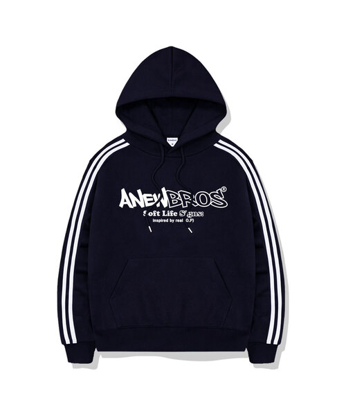 ANEWBROS（アニュブロス）の「アニュコアロゴトラックオーバーサイズフードパーカー4カラー [ANBI_8005]（パーカー・レディース・ホワイト/ブラック/ネイビー/アイボリー・SMALL/MEDIUM/LARGE/X-LARGE）」の4枚目の写真