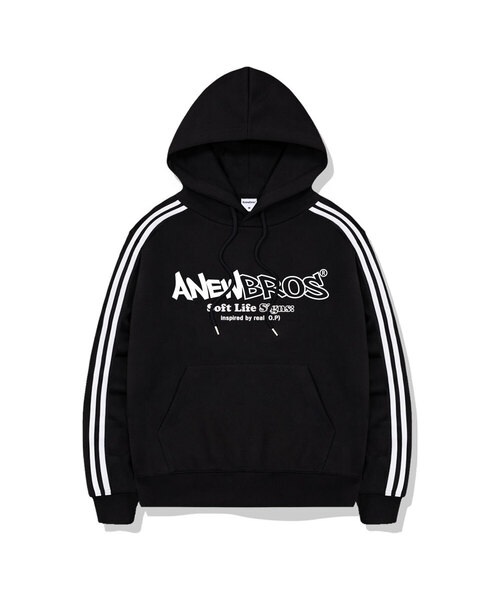 ANEWBROS（アニュブロス）の「アニュコアロゴトラックオーバーサイズフードパーカー4カラー [ANBI_8005]（パーカー・レディース・ホワイト/ブラック/ネイビー/アイボリー・SMALL/MEDIUM/LARGE/X-LARGE）」の3枚目の写真