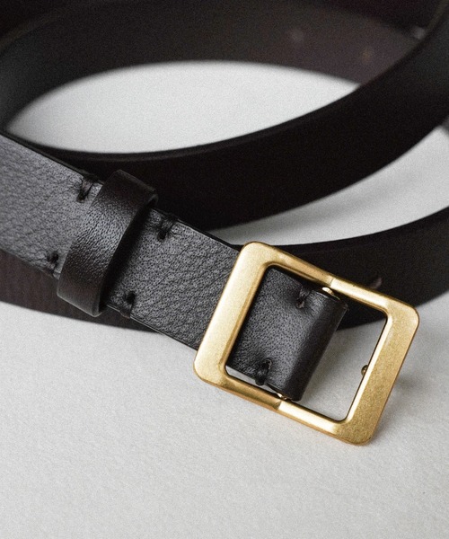 WYM LIDNM(ウィム バイ リドム)の「ANILINE LEATHER HOOK BELT(ベルト・メンズ・ブラック/ダークブラウン・M/L)」の10枚目の写真