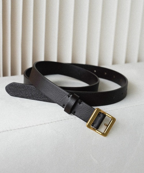 WYM LIDNM(ウィム バイ リドム)の「ANILINE LEATHER HOOK BELT(ベルト・メンズ・ブラック/ダークブラウン・M/L)」の8枚目の写真