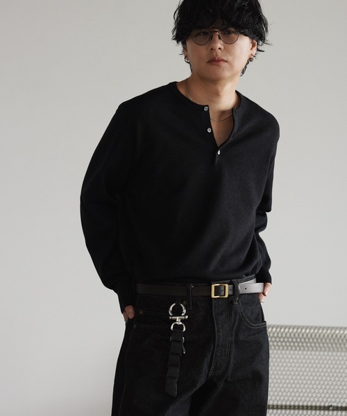 WYM LIDNM(ウィム バイ リドム)の「ANILINE LEATHER HOOK BELT(ベルト・メンズ・ブラック/ダークブラウン・M/L)」の19枚目の写真
