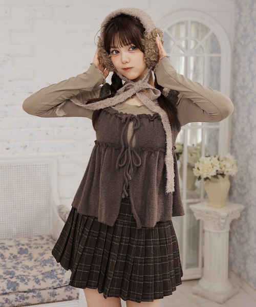 Anely(アネリー)の「【2点セット】ふわふわシャギーカーディガン&ギャザートップス(その他トップス・レディース・ダークグレー/ブルーグレー/ブラウン/アイボリー・FREE)」の17枚目の写真