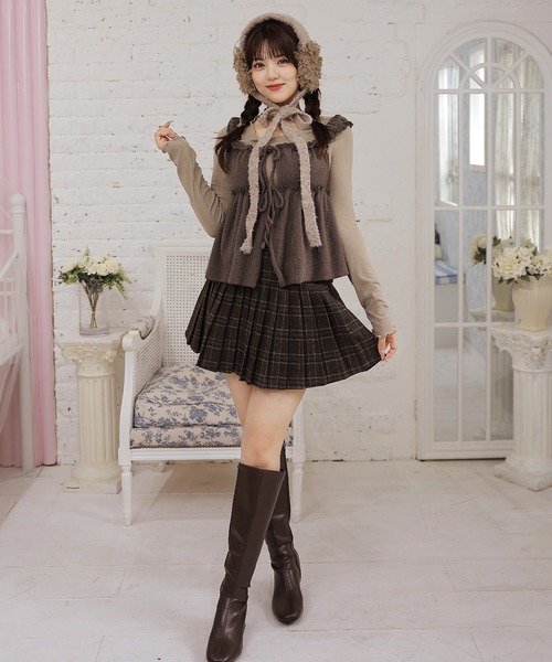 Anely(アネリー)の「【2点セット】ふわふわシャギーカーディガン&ギャザートップス(その他トップス・レディース・ダークグレー/ブルーグレー/ブラウン/アイボリー・FREE)」の18枚目の写真