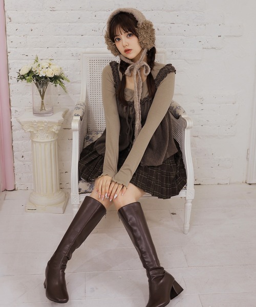 Anely(アネリー)の「【2点セット】ふわふわシャギーカーディガン&ギャザートップス(その他トップス・レディース・ダークグレー/ブルーグレー/ブラウン/アイボリー・FREE)」の13枚目の写真