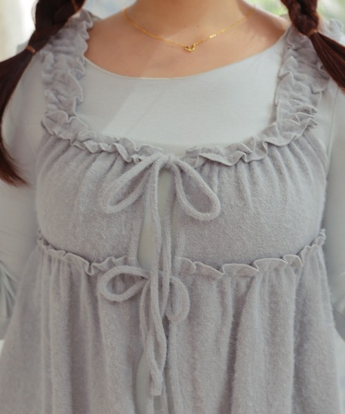 Anely(アネリー)の「【2点セット】ふわふわシャギーカーディガン&ギャザートップス(その他トップス・レディース・ダークグレー/ブルーグレー/ブラウン/アイボリー・FREE)」の20枚目の写真