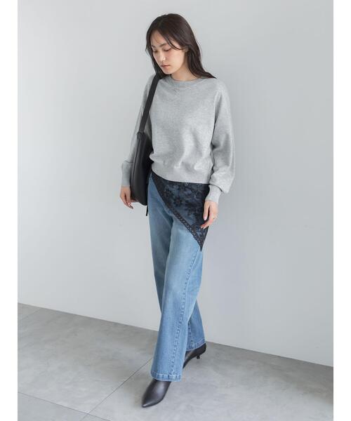 Te chichi(テチチ)の「ミッドライズストレートワイドデニムパンツ(その他パンツ・レディース・ネイビー/ブルー・S/M)」の7枚目の写真