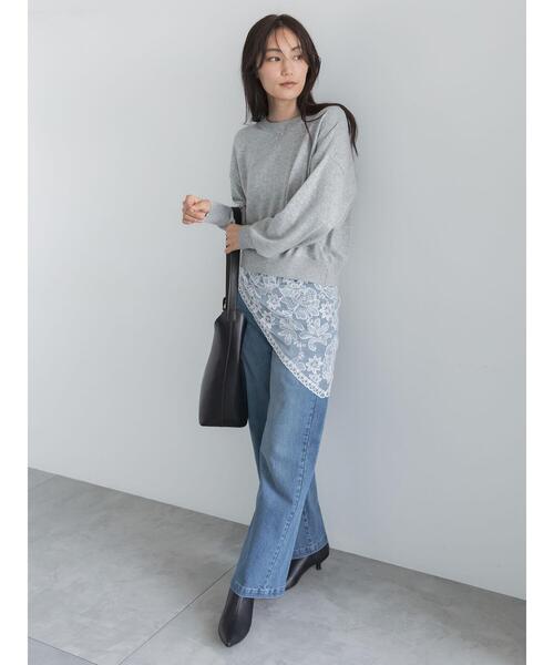 Te chichi(テチチ)の「ミッドライズストレートワイドデニムパンツ(その他パンツ・レディース・ネイビー/ブルー・S/M)」の8枚目の写真