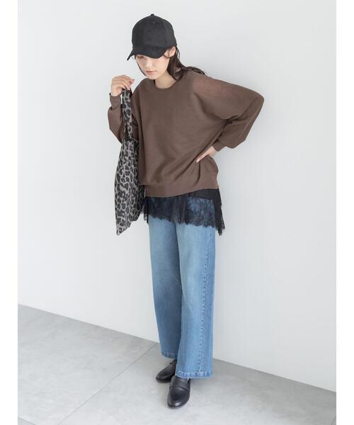 Te chichi(テチチ)の「ミッドライズストレートワイドデニムパンツ(その他パンツ・レディース・ネイビー/ブルー・S/M)」の9枚目の写真