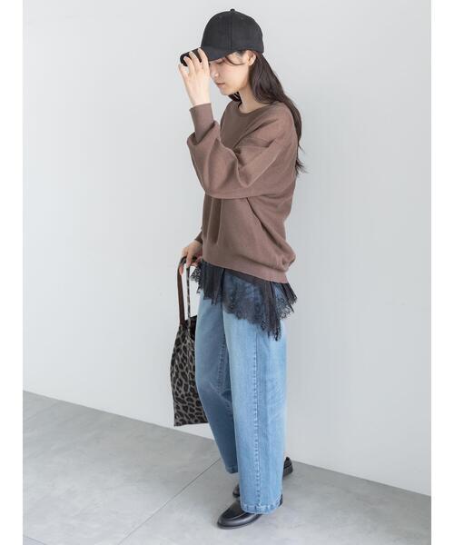 Te chichi(テチチ)の「ミッドライズストレートワイドデニムパンツ(その他パンツ・レディース・ネイビー/ブルー・S/M)」の11枚目の写真