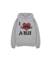 アイラブ マスタッシュ フードスウェットシャツ ABH367-169 メランジグレー