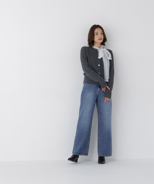 NATURAL BEAUTY BASIC（ナチュラルビューティーベーシック）の「アソートボタンケーブルカーディガン（カーディガン/ボレロ・レディース・チャコールグレー/ブルー/オフホワイト・FREE）」の16枚目の写真