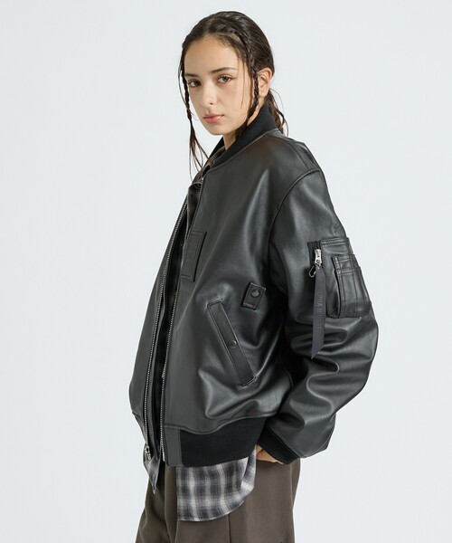 Alpha Industries(アルファインダストリーズ)の「【Alpha Industries/アルファ インダストリーズ】LEATHER MA-1 FLIGHT JACKET / リアルレザー / ユニセックス(JAPAN EXCLUSIVE)(ライダースジャケット・メンズ・ブラック・M/L/XL)」の14枚目の写真