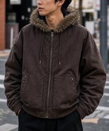 JOHN'S CLOSET（ジョンズクローゼット）の「【a】ヴィンテージライク 中綿ダック フードファージャケット ダイヤキルト ファー取り外し可能 2WAY 古着MIX メンズ レディース（ブルゾン）」