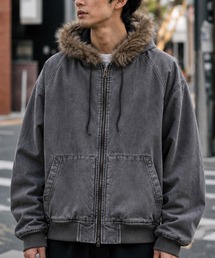 JOHN'S CLOSET（ジョンズクローゼット）の「【a】ヴィンテージライク 中綿ダック フードファージャケット ダイヤキルト ファー取り外し可能 2WAY 古着MIX メンズ レディース（ブルゾン）」