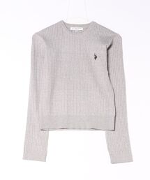 【U.S. POLO ASSN./ユーエスポロアッスン】【程よくゆとりを持たせたリラックスシルエット】ケーブルニットプルオーバー 柔らかい 軽量 ハリ感 ケーブル編み 上品 レイヤード
