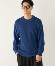 〈洗濯機可能〉コットン カシミヤ アゼ ニット◆