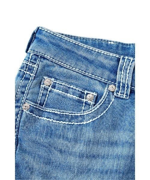 SupBaby by SUPPLIER（サプベイビーバイサプライヤー）の「デニム｜Embroidery Flared Jeans｜SupBaby by SUPPLIER（デニムパンツ・レディース・ライトブルー・SMALL/X-SMALL）」の5枚目の写真