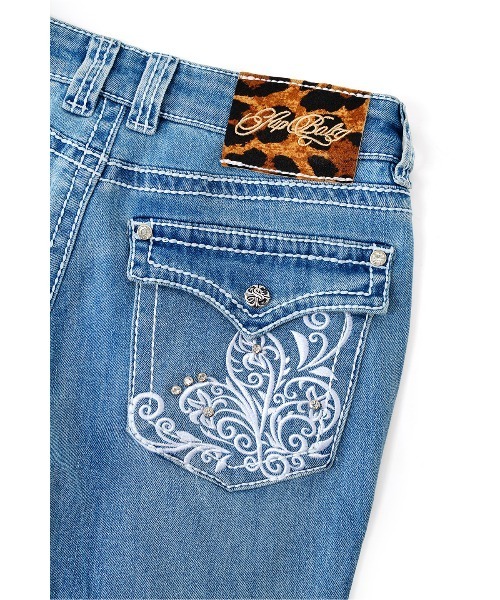 SupBaby by SUPPLIER（サプベイビーバイサプライヤー）の「デニム｜Embroidery Flared Jeans｜SupBaby by SUPPLIER（デニムパンツ・レディース・ライトブルー・SMALL/X-SMALL）」の7枚目の写真