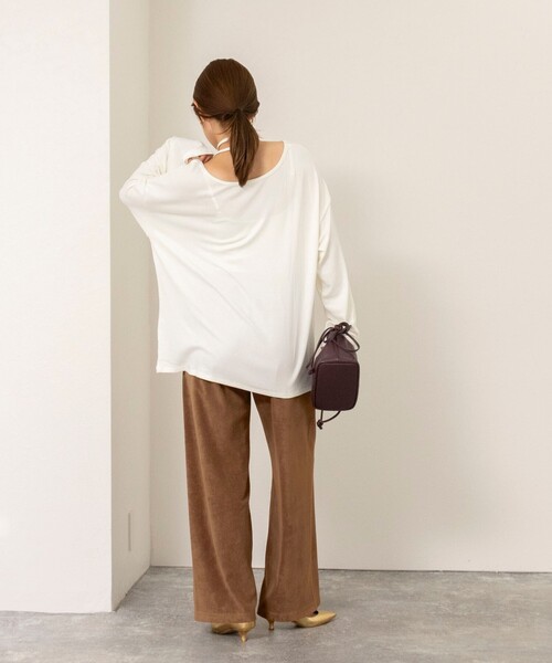 NOLLEY’S(ノーリーズ)の「【WEB限定】ウォッシャブルパイルストレートイージーパンツ(その他パンツ・レディース・キャメル/ブラック・FREE)」の5枚目の写真