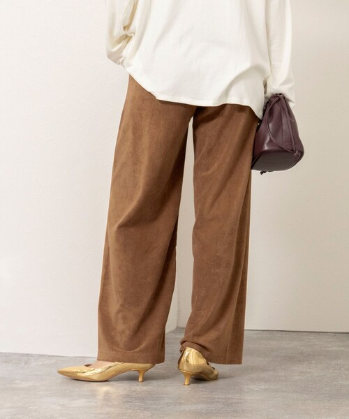 NOLLEY’S(ノーリーズ)の「【WEB限定】ウォッシャブルパイルストレートイージーパンツ(その他パンツ・レディース・キャメル/ブラック・FREE)」の7枚目の写真