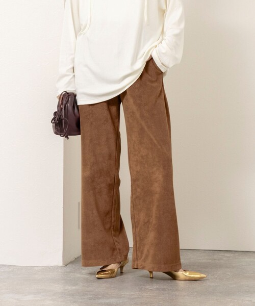 NOLLEY’S(ノーリーズ)の「【WEB限定】ウォッシャブルパイルストレートイージーパンツ(その他パンツ・レディース・キャメル/ブラック・FREE)」の8枚目の写真