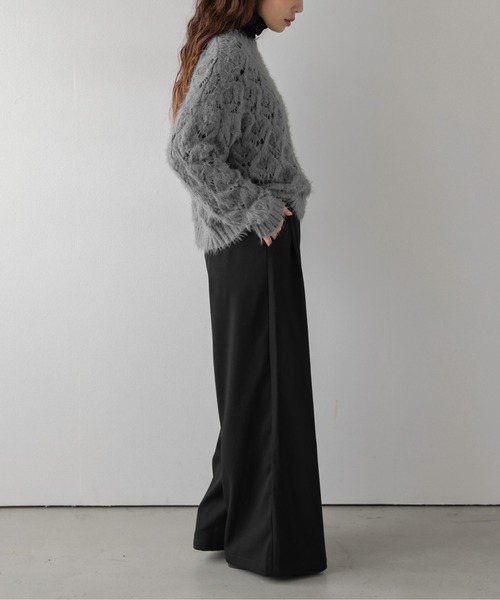 AMELY(エミリー)の「タックワイドパンツ/アシンメトリー/リラクシー(その他パンツ・レディース・ブラック/チャコール/ブラウン/カーキブラウン・M/L)」の5枚目の写真