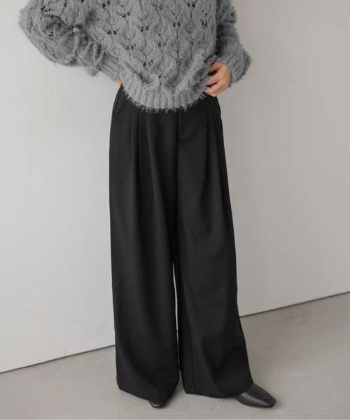 AMELY(エミリー)の「タックワイドパンツ/アシンメトリー/リラクシー(その他パンツ・レディース・ブラック/チャコール/ブラウン/カーキブラウン・M/L)」の7枚目の写真
