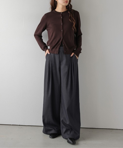AMELY(エミリー)の「タックワイドパンツ/アシンメトリー/リラクシー(その他パンツ・レディース・ブラック/チャコール/ブラウン/カーキブラウン・M/L)」の8枚目の写真