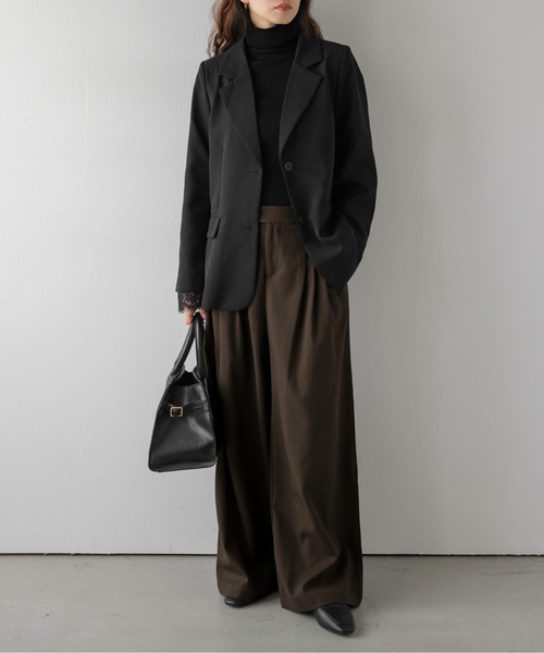 AMELY(エミリー)の「タックワイドパンツ/アシンメトリー/リラクシー(その他パンツ・レディース・ブラック/チャコール/ブラウン/カーキブラウン・M/L)」の11枚目の写真