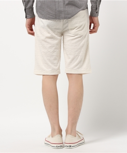 VENCEEXCHANGE（ヴァンスエクスチェンジ）の「パイルオルテガジャガードショーツ              （その他パンツ・メンズ・オフホワイト/グレー・MEDIUM/LARGE）」の4枚目の写真