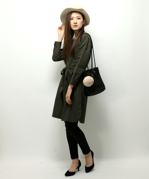 LBC（エルビーシー）の「コットンツイル微起毛チュニックワンピース           （ワンピース・レディース・ライトブラウン/ネイビー/グリーン・LARGE/MEDIUM）」の14枚目の写真