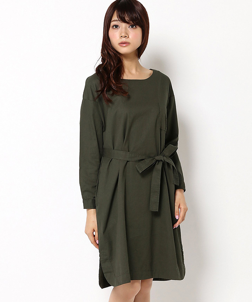 LBC（エルビーシー）の「コットンツイル微起毛チュニックワンピース           （ワンピース・レディース・ライトブラウン/ネイビー/グリーン・LARGE/MEDIUM）」の15枚目の写真