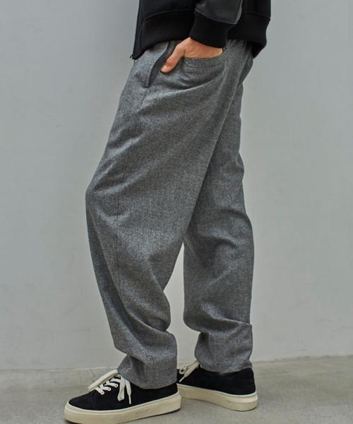MONKEY TIME(モンキータイム)の「<monkey time> フラノ 1P イージーワイドパンツ(その他パンツ・メンズ・ブラック/グレー・LARGE/SMALL/MEDIUM)」の1枚目の写真