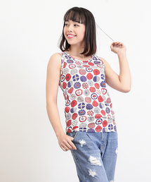 CUBE SUGAR | TC天竺 スライスフラワープリント タンクトップ(タンクトップ)