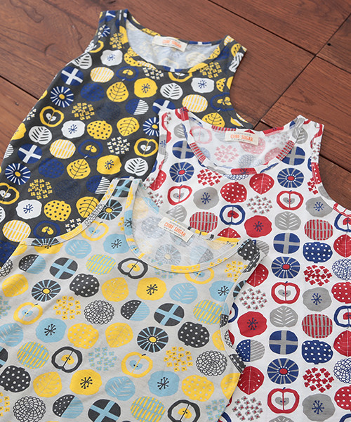 CUBE SUGAR（キューブシュガー）の「TC天竺 スライスフラワープリント タンクトップ（タンクトップ・レディース・グレー/ナチュラル/チャコール・M）」の16枚目の写真