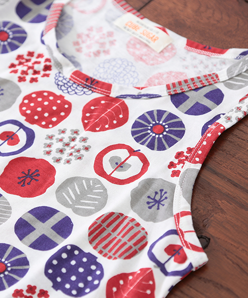 CUBE SUGAR（キューブシュガー）の「TC天竺 スライスフラワープリント タンクトップ（タンクトップ・レディース・グレー/ナチュラル/チャコール・M）」の17枚目の写真