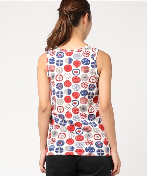 CUBE SUGAR（キューブシュガー）の「TC天竺 スライスフラワープリント タンクトップ（タンクトップ・レディース・グレー/ナチュラル/チャコール・M）」の7枚目の写真