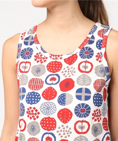 CUBE SUGAR（キューブシュガー）の「TC天竺 スライスフラワープリント タンクトップ（タンクトップ・レディース・グレー/ナチュラル/チャコール・M）」の8枚目の写真