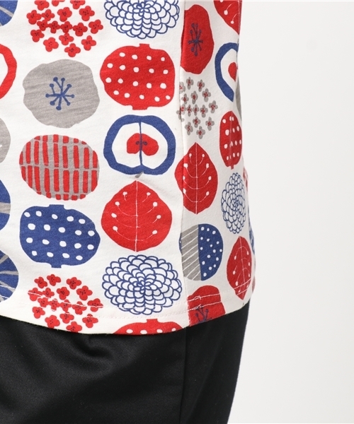 CUBE SUGAR（キューブシュガー）の「TC天竺 スライスフラワープリント タンクトップ（タンクトップ・レディース・グレー/ナチュラル/チャコール・M）」の10枚目の写真