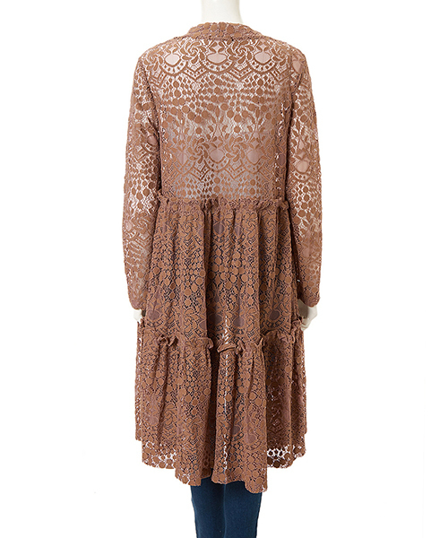 fifth（フィフス）の「フラワーレースロングガウン（カーディガン/ボレロ・レディース・モカ/ブラック/ホワイト・MEDIUM）」の9枚目の写真