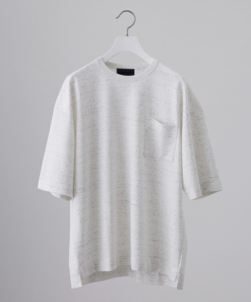 STUDIOUS(ステュディオス)の「【STUDIOUS】ネップポンチビッグTシャツ(Tシャツ/カットソー・メンズ・ホワイト/ピンク/ブラック・1/2)」の2枚目の写真