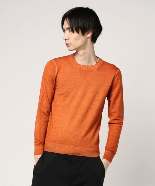 cruciani オレンジ クルーネックニットセーター48 cruciani オレンジ クルーネックニットセーター48 cruciani オレンジ