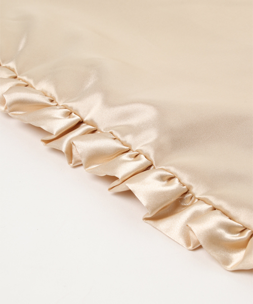 merlot plus(メルロープリュス)の「フリルエッジ巾着バッグ2413(トートバッグ・レディース・ベージュ/ピンク/グレー/ブラック/ブルー・FREE)」の8枚目の写真