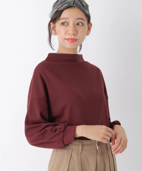 earth music&ecology(アースミュージックアンドエコロジー)の「・ボトルネックボリュームスリーブプルオーバー(Tシャツ/カットソー・レディース・ブラック/ネイビー/ダークグリーン/杢グレー/ブラウン/アイボリー・FREE)」の4枚目の写真