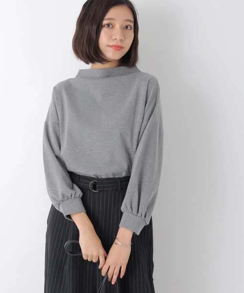 earth music&ecology(アースミュージックアンドエコロジー)の「・ボトルネックボリュームスリーブプルオーバー(Tシャツ/カットソー・レディース・ブラック/ネイビー/ダークグリーン/杢グレー/ブラウン/アイボリー・FREE)」の16枚目の写真