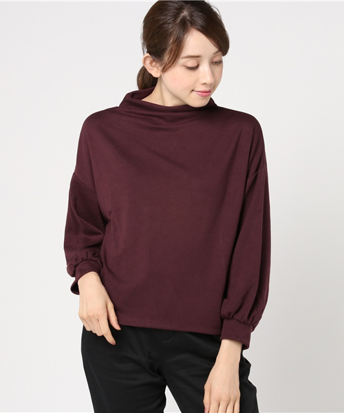 earth music&ecology(アースミュージックアンドエコロジー)の「・ボトルネックボリュームスリーブプルオーバー(Tシャツ/カットソー・レディース・ブラック/ネイビー/ダークグリーン/杢グレー/ブラウン/アイボリー・FREE)」の15枚目の写真