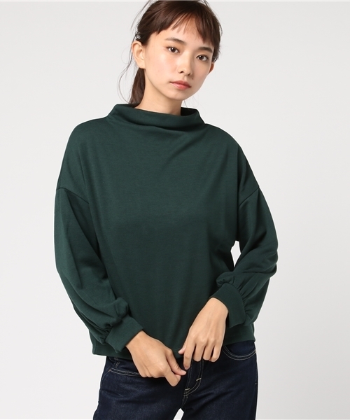 earth music&ecology(アースミュージックアンドエコロジー)の「・ボトルネックボリュームスリーブプルオーバー(Tシャツ/カットソー・レディース・ブラック/ネイビー/ダークグリーン/杢グレー/ブラウン/アイボリー・FREE)」の5枚目の写真