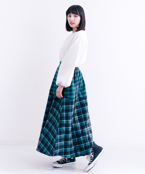 MERLOT（メルロー）の「パフ袖リブニットプルオーバー1135（ニット/セーター・レディース・グレー/オフホワイト/ブラック/ピンク・FREE）」の20枚目の写真