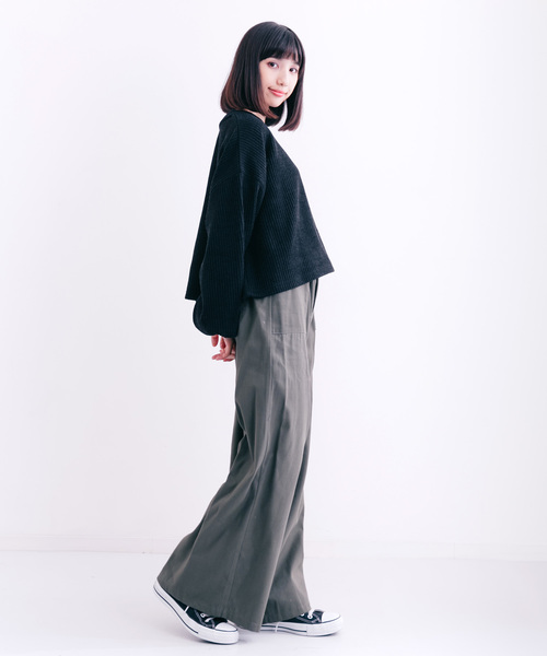 MERLOT（メルロー）の「パフ袖リブニットプルオーバー1135（ニット/セーター・レディース・グレー/オフホワイト/ブラック/ピンク・FREE）」の6枚目の写真