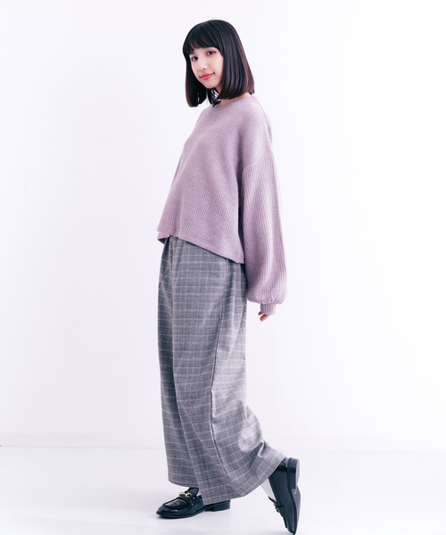 MERLOT（メルロー）の「パフ袖リブニットプルオーバー1135（ニット/セーター・レディース・グレー/オフホワイト/ブラック/ピンク・FREE）」の14枚目の写真